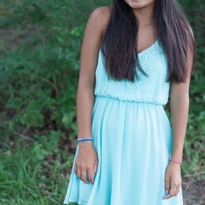 light blue dress